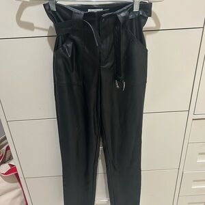 Superdown Black Faux Leather Pants